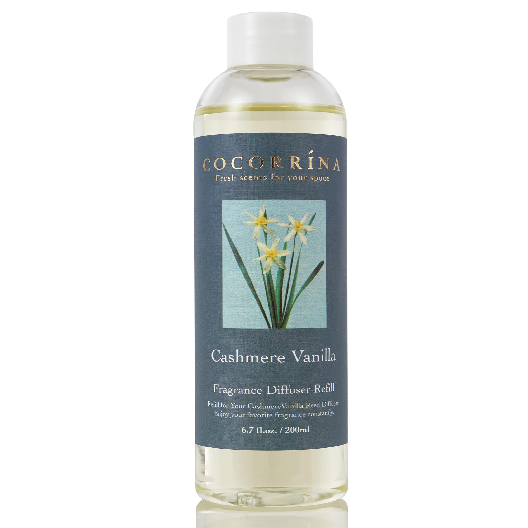 CocorrĂna Cashmere Vanilla Reed Diffuser Refill - Scented Oil for Home Fragrance | Bedroom, Bathroom Decor | 6.7 oz