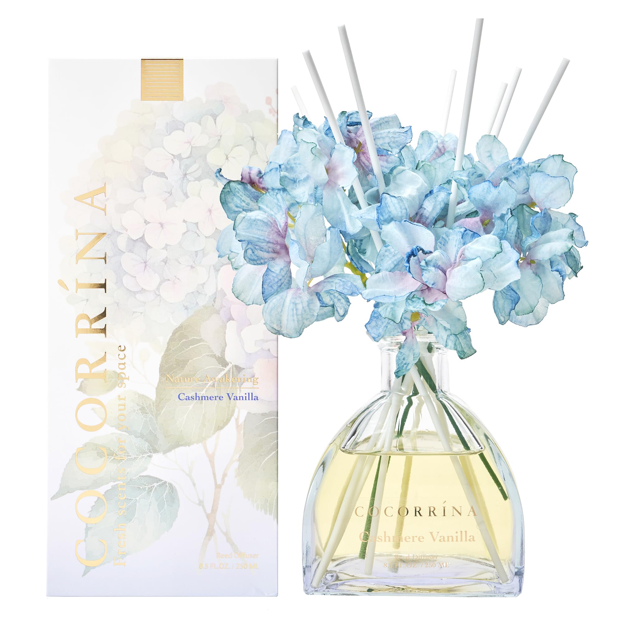 COCORRĂŤNA Cashmere Vanilla Reed Diffuser - 8.5 Oz with 8 Sticks for Home Decor (Simple Luxe Collection)
COCORRĂŤNA Cash